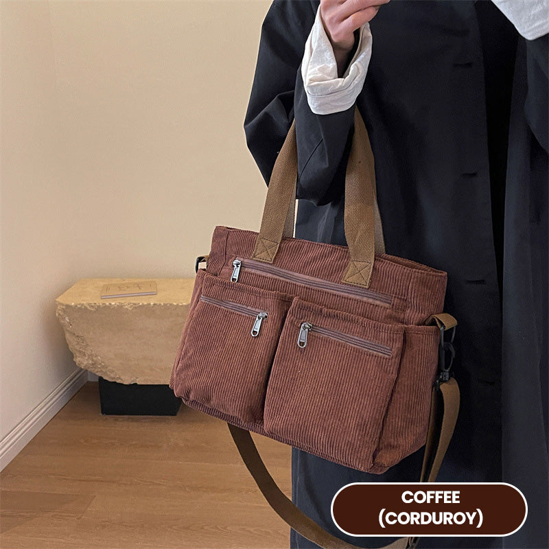 Vintage Solid Color Shoulder Bag