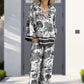 Printed Causal Loose Suit for Plus Size Women