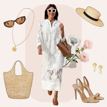 🌸Spring Specials🌸 Women's V-Neck Lace Midi Dress