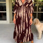 Mother's Day Hot Sale 🔥Casual Print V-Neck Waist Wrap Long Dress