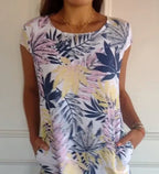 🌸Women's Botanical Print Round Neck Dress
