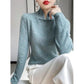 Winter Half Turtleneck Retro Buckle Pullover Knitted Sweater