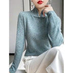 Winter Half Turtleneck Retro Buckle Pullover Knitted Sweater