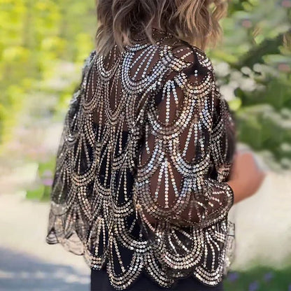 Women’s Elegant Sequin Beaded Shawl