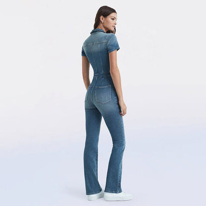 Skinny Bootcut Denim Jumpsuit