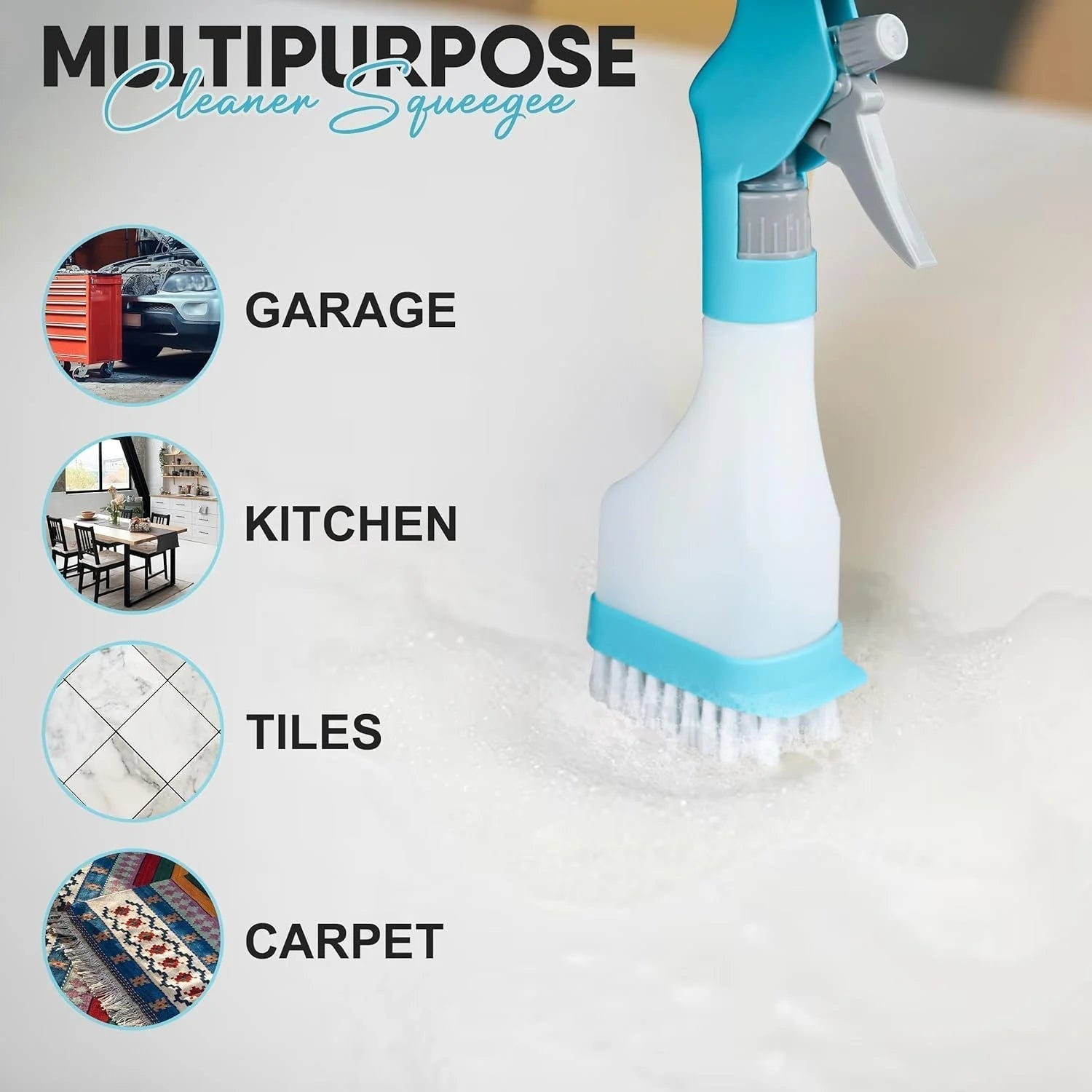 4 in 1 Multi-Function Glass Cleaner - Wiper Squeegee Brush And Sprayer In One Unit!