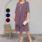 👗Plus Size Layered Midi Dress
