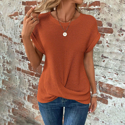 Women’s Summer Crochet Bat Sleeve T-Shirt
