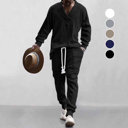 💥Men's 2-Piece V-Neck Baggy Sweatshirt & Joggers Set