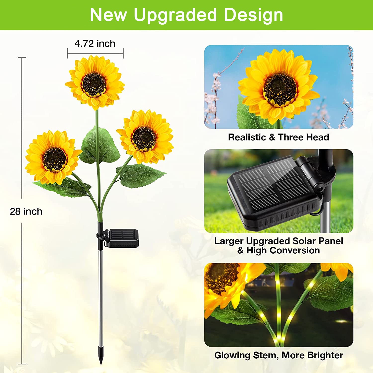 Sunflower Solar Garden Stake Led Lights