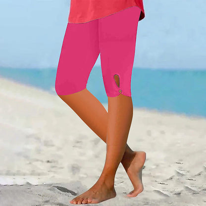 Tummy Control Knee Length Capri Leggings for Women