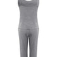 Solid Color Cotton Spaghetti Straps Long Pants Set