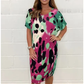 🔥Round Neck Loose Casual Leopard Print Dress🌷
