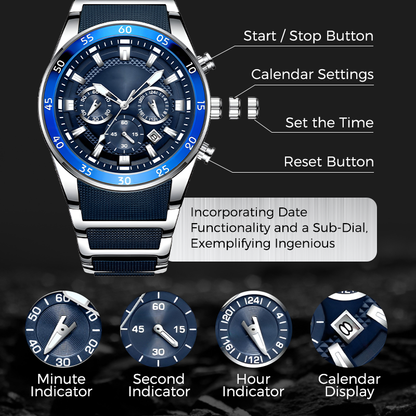 💎Men's Waterproof Multifunctional Quartz Watch