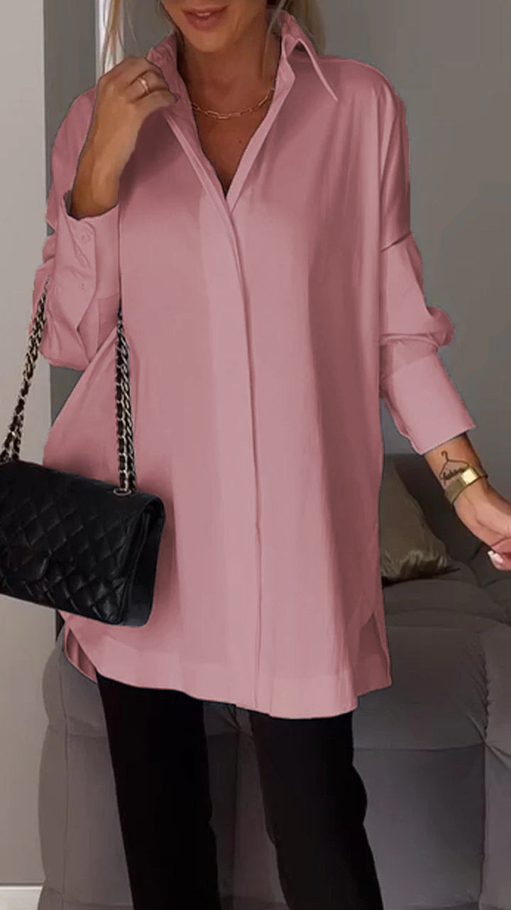 ✨Lapel Slit Shirt😇