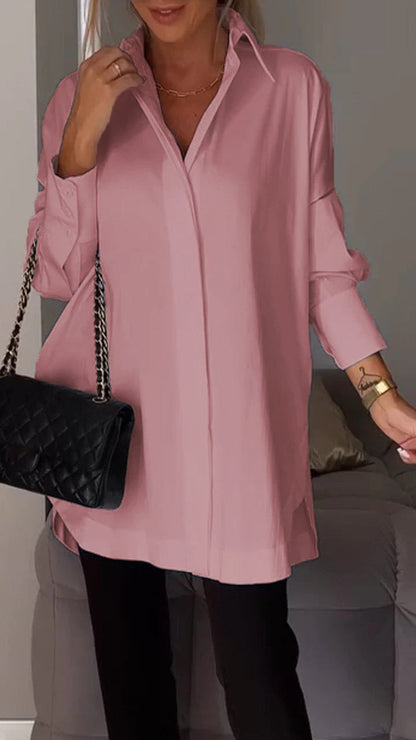 ✨Lapel Slit Shirt😇