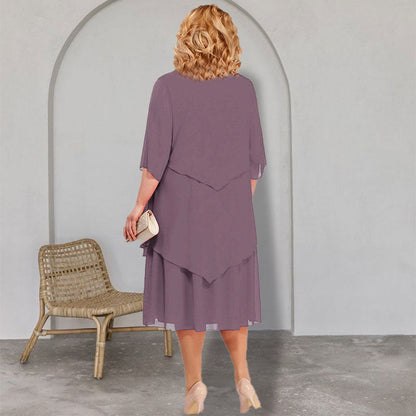 👗Plus Size Layered Midi Dress