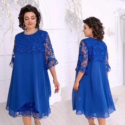 🌸🌸🌸Sheer Breeze Layered Lace Dress