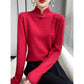 Winter Half Turtleneck Retro Buckle Pullover Knitted Sweater