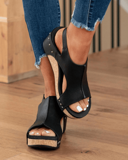🔥Women's Leather Platform Wedge Orthopedic Sandals