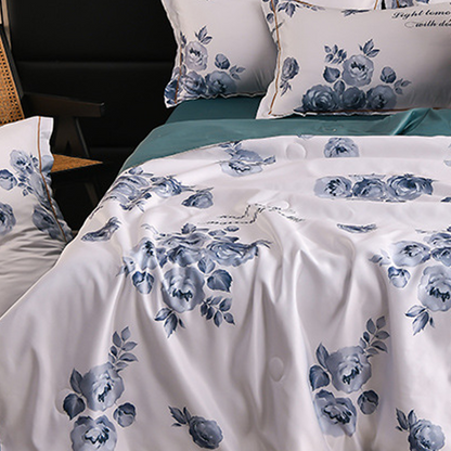 Cooling Breathable Floral Bed Sheet 4-Piece Set