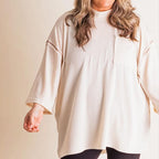 2024 New Oversize High-neck Urban Ribbed Top for Women