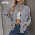 Casual Solid Color Button Front Knit Cardigan