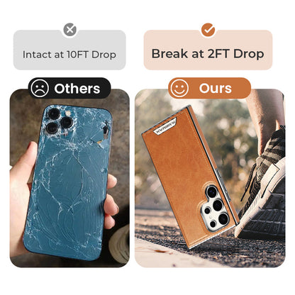 Leather Exterior and Suede Interior Luxury Case Cover for Samsung S Series
