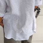 Women's Linen-Cotton V-Neck Comfortable Top
