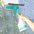 4 in 1 Multi-Function Glass Cleaner - Wiper Squeegee Brush And Sprayer In One Unit!