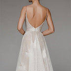 Stylish V-neck Spaghetti Strap A-line dress