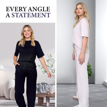 ✨Women's Chic Top & Matching Pants 2-Piece Outfit