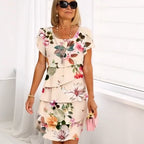 👗Multi-plant Floral Print Cascade Dress💖