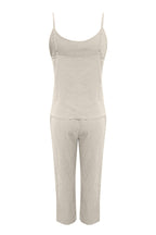 Solid Color Cotton Spaghetti Straps Long Pants Set