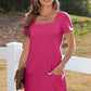 👗Women's Casual Square Neck Pocket Short Sleeve Dress with Pockets💕