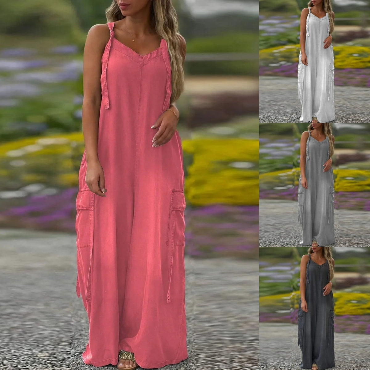 💕Women's Loose Wide-Leg Jumpsuit with Pockets