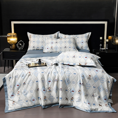 Cooling Breathable Floral Bed Sheet 4-Piece Set