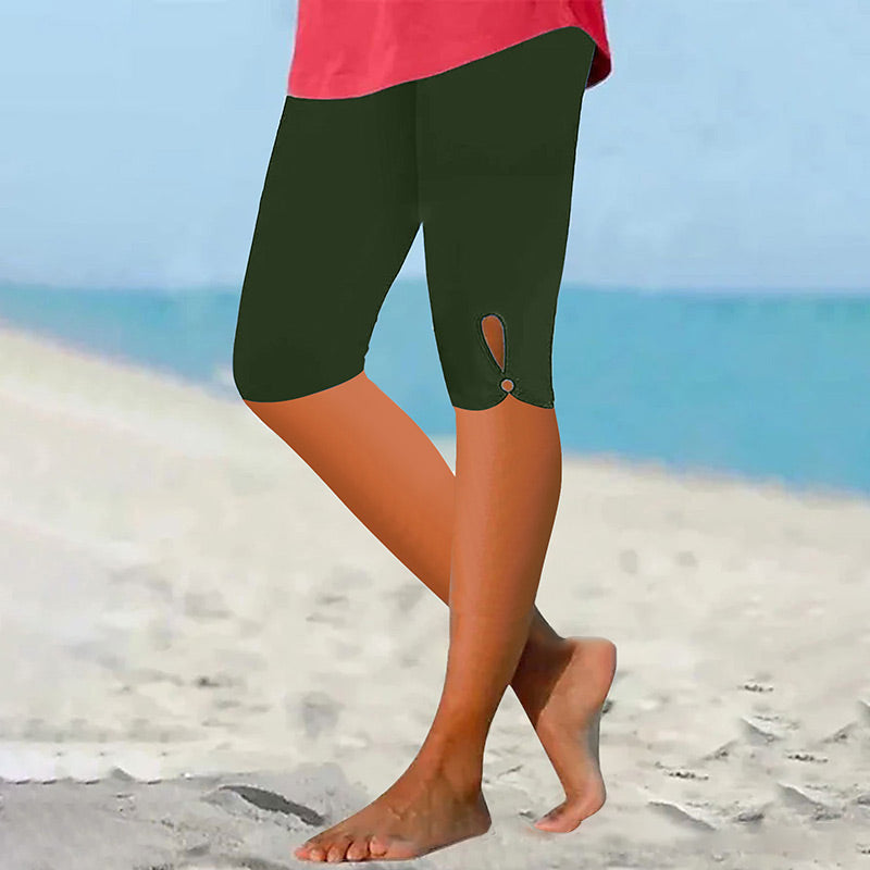Tummy Control Knee Length Capri Leggings for Women