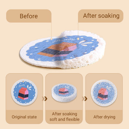 Scrub & Wipe Compressed Wood Pulp Sponges（BUY 3 GET 5 FREE）