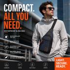 🎒✨ Waterproof Multi-pocket Crossbody Sling Bag – Organized Storage, Adjustable Strap, Headphone Jack 🌧️