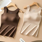 Women’s U Neck Thermal Tank Tops with Built-In Bra