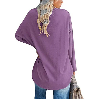 💋Women's Loose Long Sleeve Fashion V-neck Top