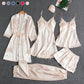 Women's Sexy Lace Trim Sleepwear Five-Piece Sets