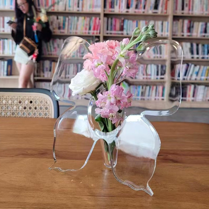 🔥Transparent Butterfly-Inspired Decorative Vase