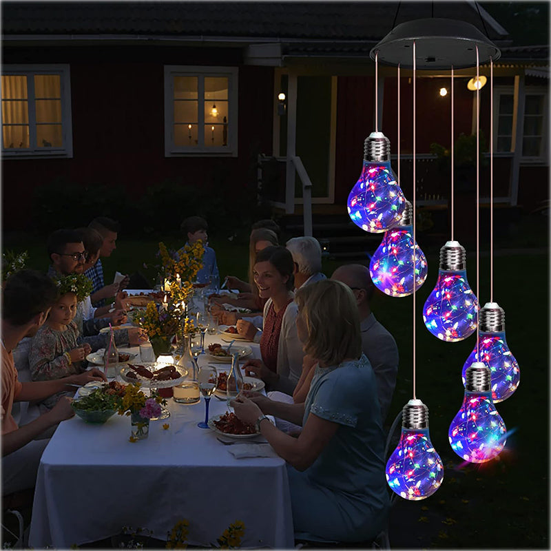 💡Outdoor Colorful LED Solar-Powered Light Bulb Wind Chimes🌠