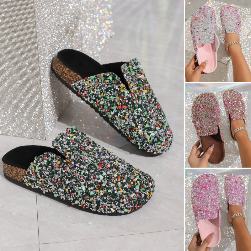 💕Women's Comfortable Casual Sequin Cork Slippers