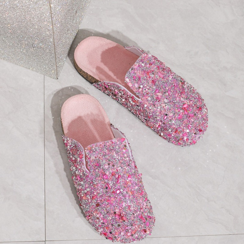 💕Women's Comfortable Casual Sequin Cork Slippers