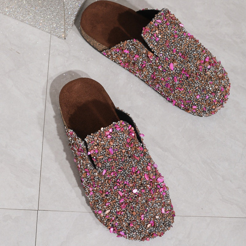 💕Women's Comfortable Casual Sequin Cork Slippers