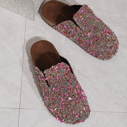 💕Women's Comfortable Casual Sequin Cork Slippers