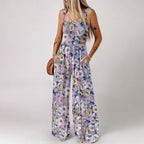 🏖️Summer Hot Sale 🌼🎨Women’s Casual Print Sleeveless Overalls Jumpsuits